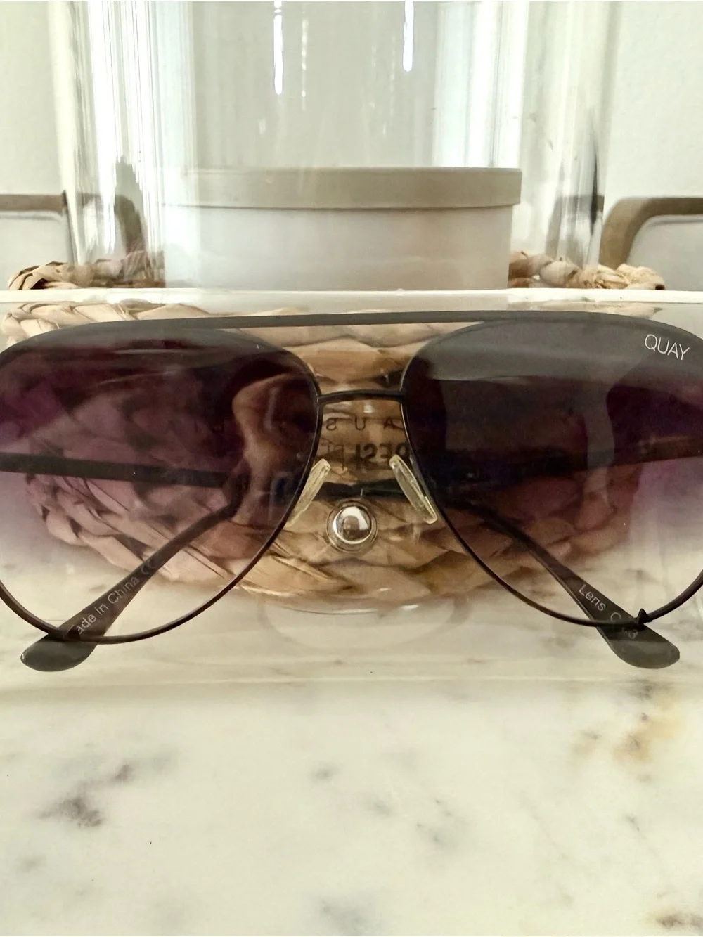 Quay Australia Women's Purple Gradient Aviator Sunglasses